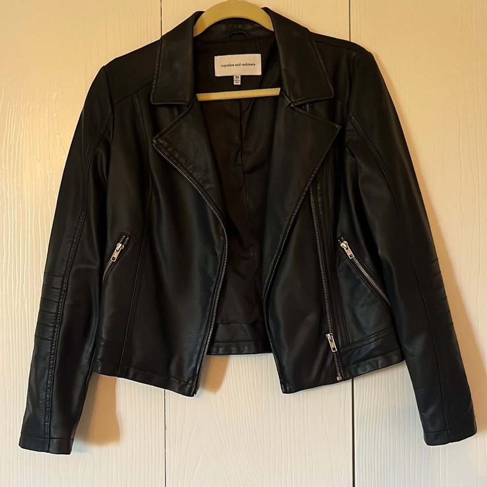 Cupcakes and Cashmere vegan leather jacket XS